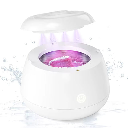 KUNPHY New Ultrasonic UV Cleaner Dental Assistant Denture Bath Pulsating Cleaning Kit for Jewelry False Teeth Aligner Retainer